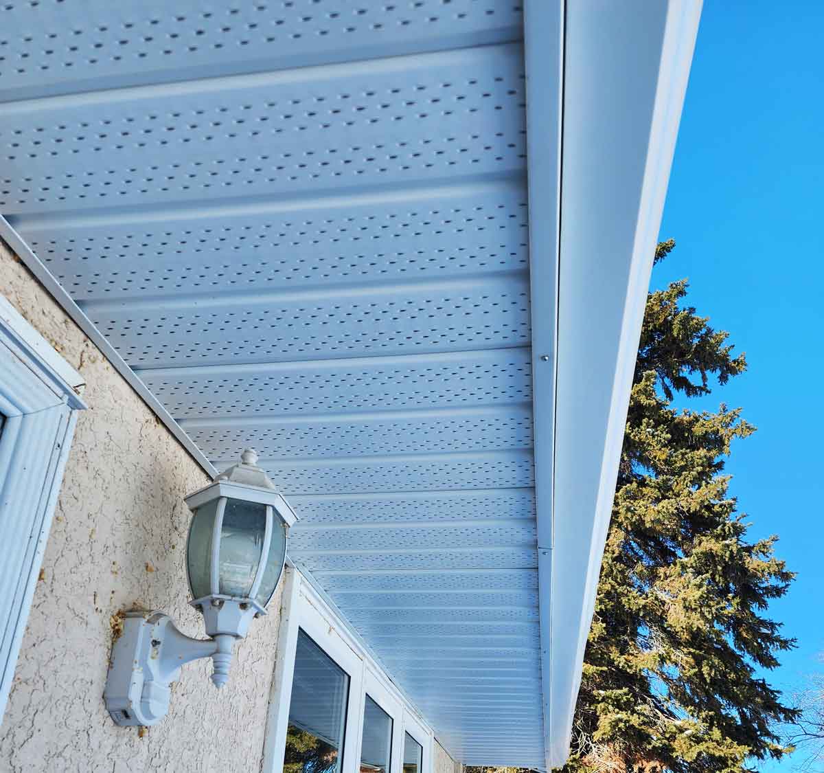 Soffits around a house which have been renovated